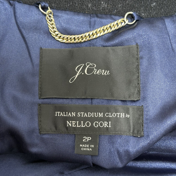 J Crew Womens Cocoon Italian Stadium Wool Blend Coat Size 2P Black Heavy Peacoat - Picture 9 of 11